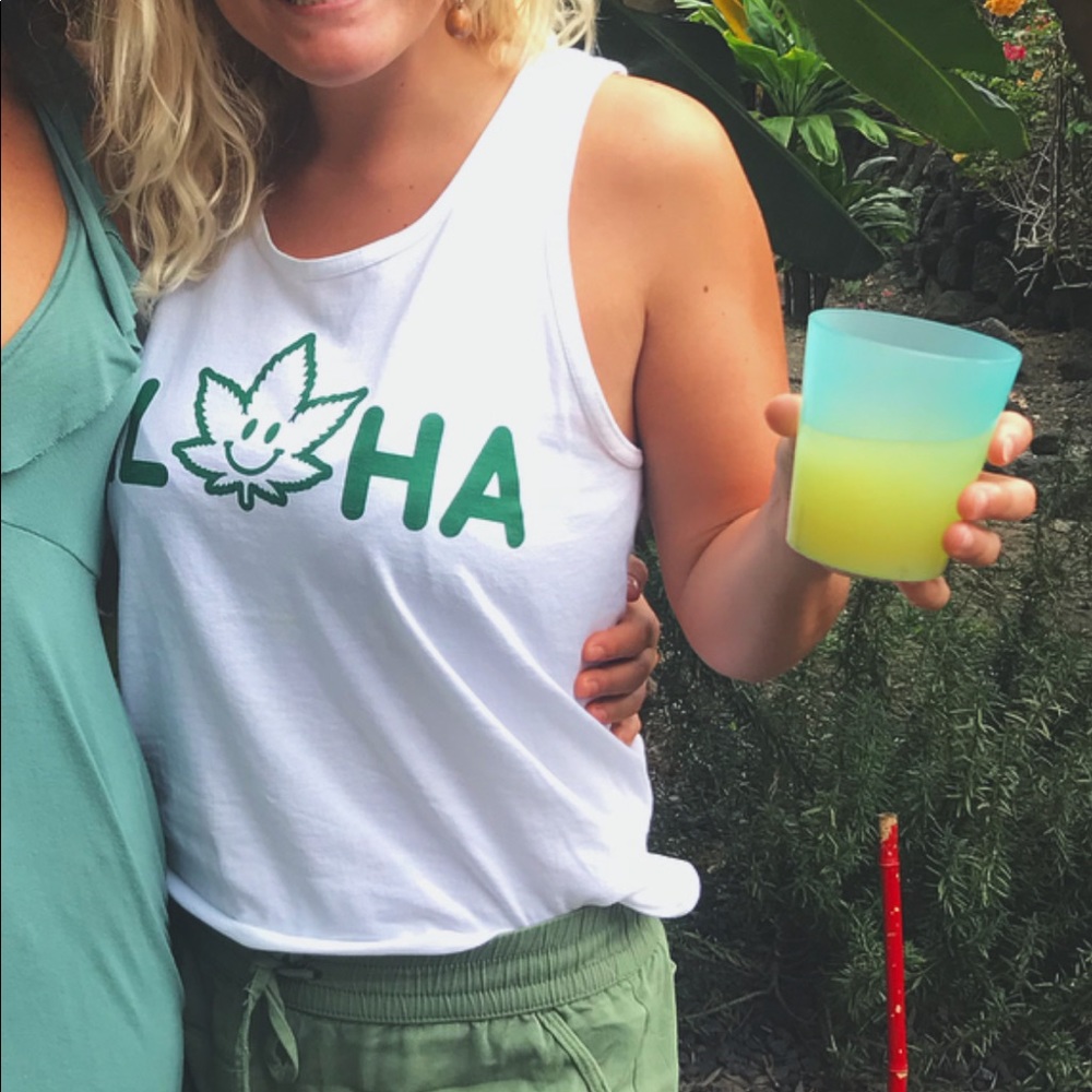 SOLD Pakalolo Leaf Print Weed Tank Top